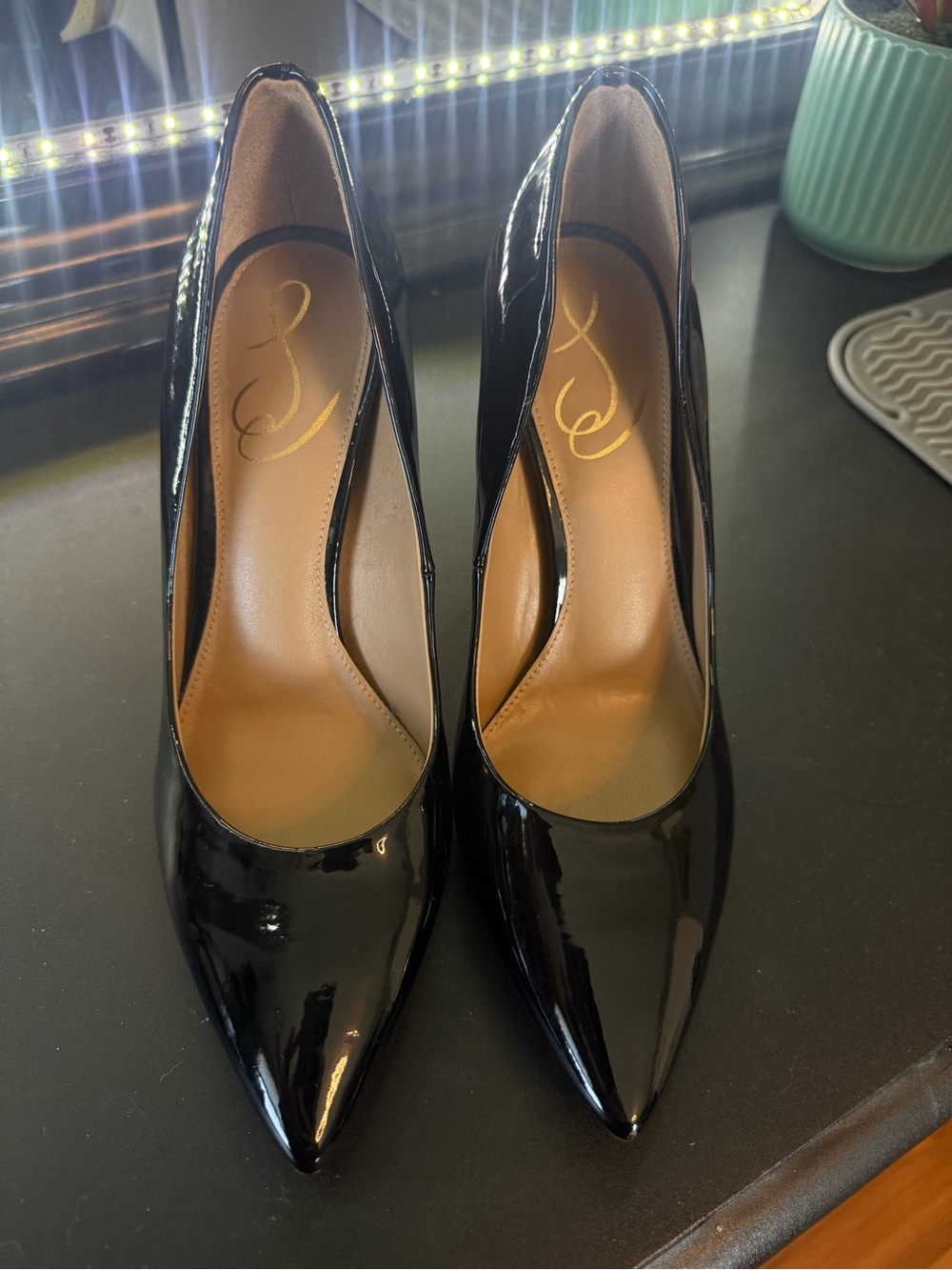 Sam Edelman Classic Black Patent Pointed-Toe Pumps - Women